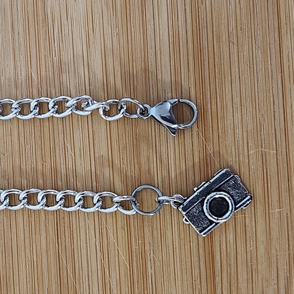 Hand Crafted Stanley Cup Charm Tumbler Cup Handle Antique Silver Camera Pendant